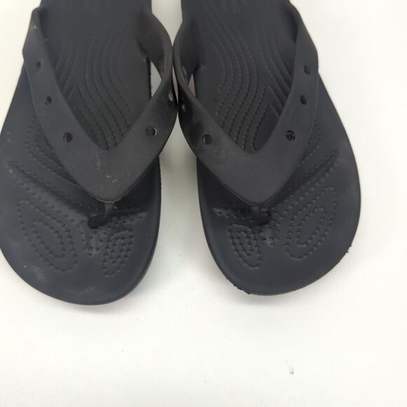 Crocs Classic Flip Flops V2 Womens Size W 10 Black Slip On Thong Beach Sandals - Picture 2 of 8